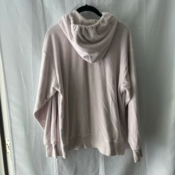 TNA Terry Boyfriend Towel Hoodie Sweatshirt Pink/Lilac size XS - Picture 4 of 8